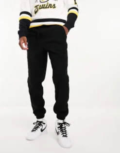 Tracksuits*DESIGN Tapered Fleece Joggers In Black