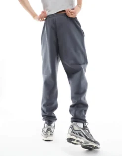 Tracksuits*DESIGN Tapered Heavyweight Joggers In Washed Black Dark Shadow