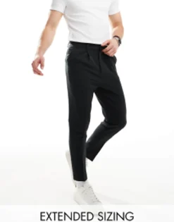 Trousers & Chinos*DESIGN Tapered Smart Trousers In Black