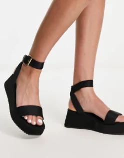 Flat Sandals*DESIGN Tati Flatform Sandals In Black