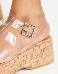 Flat Sandals*DESIGN Terra Fisherman Flatform Sandals In Clear Clear/Cork