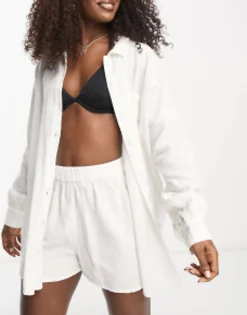 Swimwear & Beachwear*DESIGN Textured Beach Co Ord In White