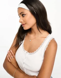 Hair Accessories*DESIGN Thin Jersey Headband In Light Grey Marl