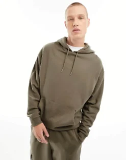 Tracksuits*DESIGN Tracksuit With Oversized Hoodie And Relaxed Joggers In Beige Brindle
