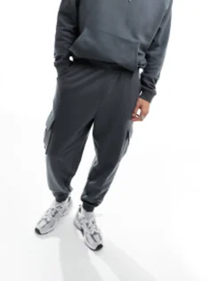 Tracksuits*DESIGN Tracksuit With Oversized Hoodie And Relaxed Joggers In Charcoal Dark Shadow