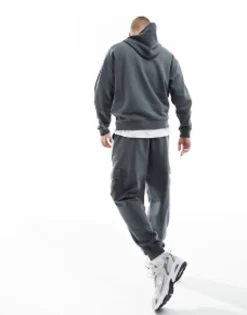 Tracksuits*DESIGN Tracksuit With Oversized Hoodie And Relaxed Joggers In Charcoal Dark Shadow