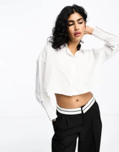 Shirts*DESIGN Ultimate Cropped Shirt In White