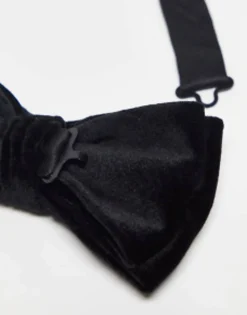 Ties*DESIGN Velvet Bow Tie In Black