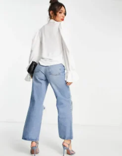 Shirts*DESIGN Volume Sleeved Soft Shirt With Ruffle Cuffs In Ivory