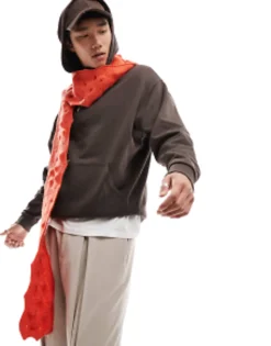 Scarves*DESIGN Warped Scarf In Warm Knit Orange