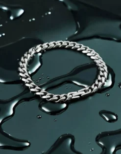 Gifts*DESIGN Waterproof Stainless Steel Chain Bracelet In Tone Silver