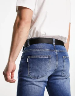 Belts*DESIGN Webbing Belt With Matte Buckle In Black