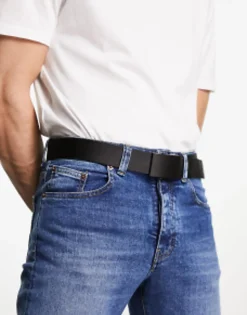 Belts*DESIGN Webbing Belt With Matte Buckle In Black