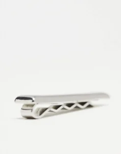 Ties*DESIGN Wedding Tie Bar In Brushed Tone Silver