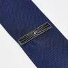 Ties*DESIGN Wedding Tie Bar With Black Enamel And Crystal Star Detail In Tone Silver