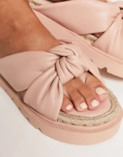 Flat Sandals*DESIGN Wide Fit Jemima Cross Strap Espadrilles In Light Pink