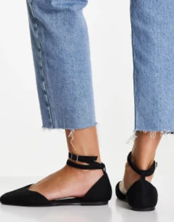 Flat Shoes*DESIGN Wide Fit Lift Ballet Flats In Black