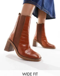 Chelsea Boots*DESIGN Wide Fit Ratings Leather Chelsea Boots In Tan Tan Leather