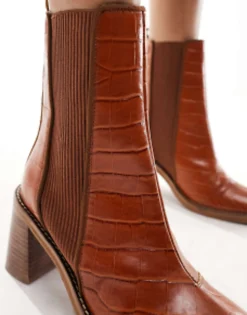 Chelsea Boots*DESIGN Wide Fit Ratings Leather Chelsea Boots In Tan Tan Leather
