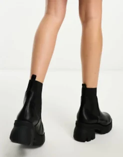 Chelsea Boots*DESIGN Wide Fit Reed Chunky Chelsea Boots In Black