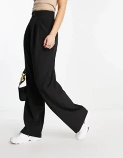 Trousers & Leggings*DESIGN Wide Leg Trouser In Black
