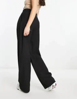 Trousers & Leggings*DESIGN Wide Leg Trouser In Black