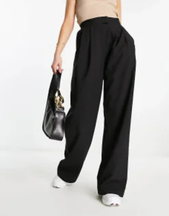 Trousers & Leggings*DESIGN Wide Leg Trouser In Black