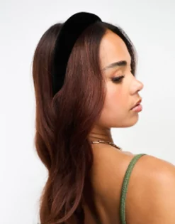 Hair Accessories*DESIGN Wide Padded Headband In Velvet Black