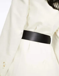 Belts*DESIGN Wide Waist Belt With Decorative Buckle Black
