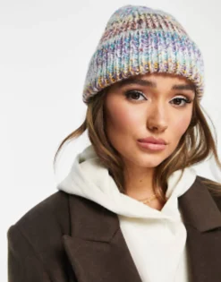 Hats*DESIGN Wool Mix Chunky Mix Knit Beanie In Multi