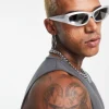 Sunglasses*DESIGN Wrap Around Racers Sunglasses In Silver