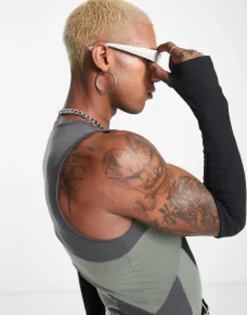 Sunglasses*DESIGN Wrap Around Racers Sunglasses In Silver