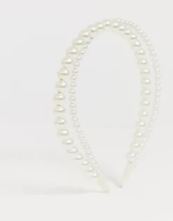 Hair Accessories*DesignB London Double Row Headband In Pearl