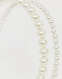 Hair Accessories*DesignB London Double Row Headband In Pearl