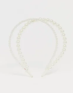 Hair Accessories*DesignB London Double Row Headband In Pearl