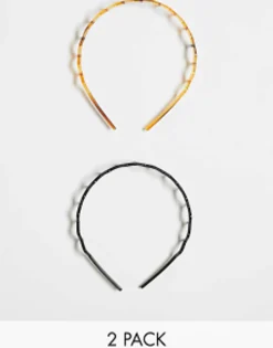 Hair Accessories*DesignB London Pack Of 2 Comb Headbands In Black And Tortoiseshell Multi