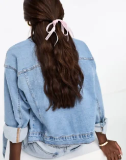 Hair Accessories*DesignB London Pack Of 2 Organza Mini Hair Ribbons In Pink