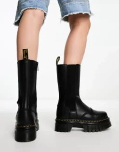 Chelsea Boots*Dr Martens Audrick Tall Chelsea In Nappa Leather Black