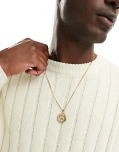 Gifts*FADED FUTURE St Christopher Coin Pendant In Gold