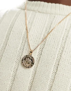 Gifts*FADED FUTURE St Christopher Coin Pendant In Gold