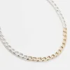 Gifts*FADED FUTURE Two Tone Antique Chain Necklace In Silver