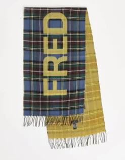 Scarves*Fred Perry Oversized Branded Check Scarf In Multi