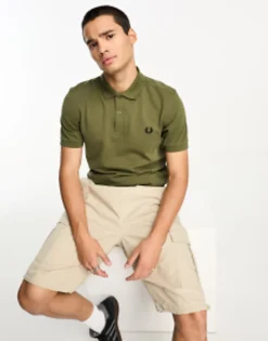 Polo Shirts*Fred Perry Plain Polo Shirt In Uniform Green