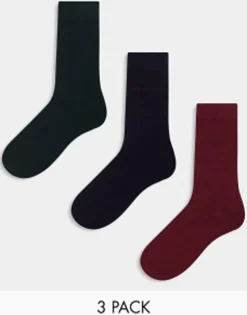 Socks*Gant 3 Pack Socks With Logo In Red Plumped Red