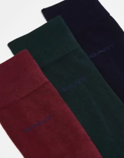 Socks*Gant 3 Pack Socks With Logo In Red Plumped Red