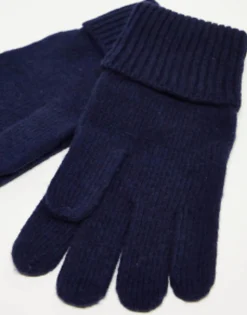 Gloves*Gant Wool Gloves In Navy With Shield Logo Evening Blue