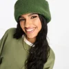 Beanies*Glamorous Borg Turnup Beanie In Khaki