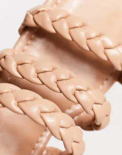 Flat Sandals*Glamorous Wide Fit Braided Flat Sandals In Tan