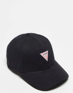Caps*GUESS Originals Triangle Logo Cap In Black Jet Black A996