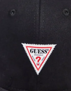 Caps*GUESS Originals Triangle Logo Cap In Black Jet Black A996